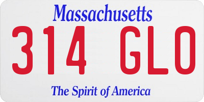MA license plate 314GL0