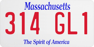 MA license plate 314GL1