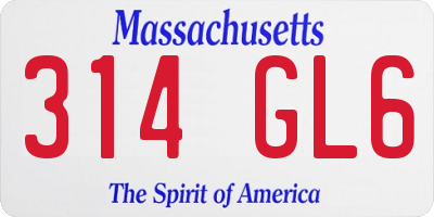 MA license plate 314GL6