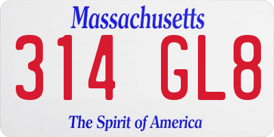 MA license plate 314GL8
