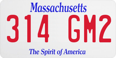 MA license plate 314GM2