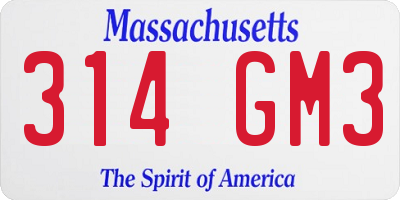 MA license plate 314GM3