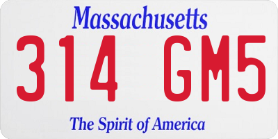 MA license plate 314GM5