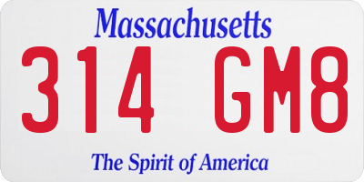 MA license plate 314GM8