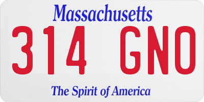MA license plate 314GN0