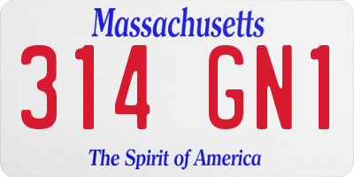 MA license plate 314GN1