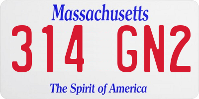 MA license plate 314GN2