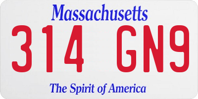 MA license plate 314GN9