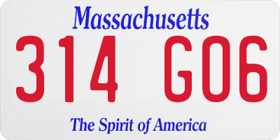 MA license plate 314GO6