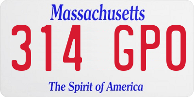MA license plate 314GP0