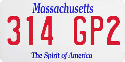 MA license plate 314GP2
