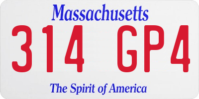 MA license plate 314GP4
