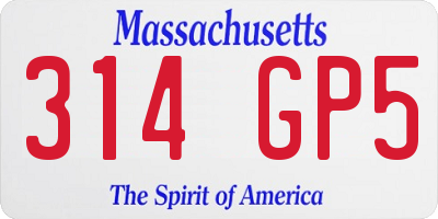 MA license plate 314GP5