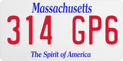 MA license plate 314GP6
