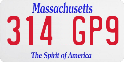 MA license plate 314GP9