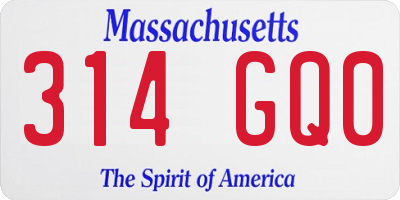 MA license plate 314GQ0