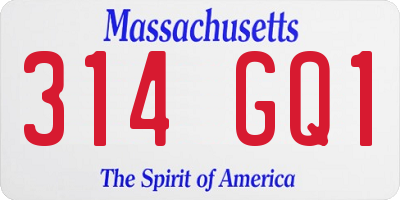 MA license plate 314GQ1