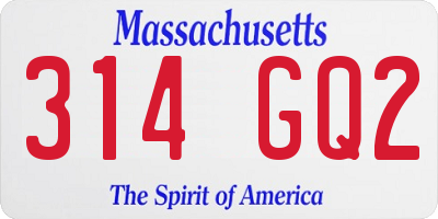 MA license plate 314GQ2