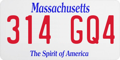 MA license plate 314GQ4