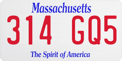 MA license plate 314GQ5