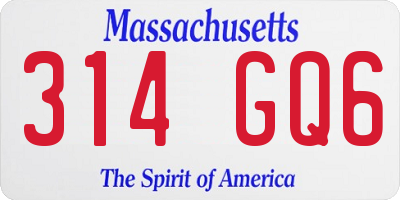 MA license plate 314GQ6