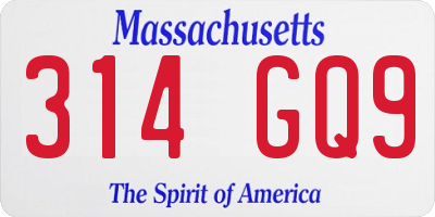 MA license plate 314GQ9