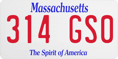 MA license plate 314GS0