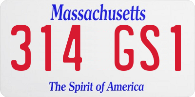 MA license plate 314GS1