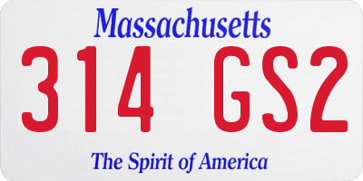 MA license plate 314GS2