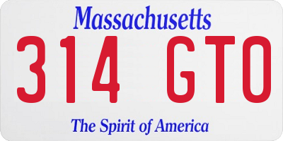 MA license plate 314GT0