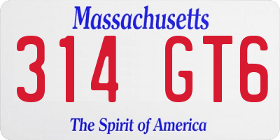 MA license plate 314GT6