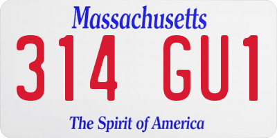 MA license plate 314GU1