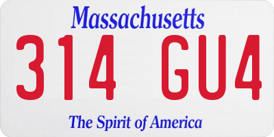MA license plate 314GU4