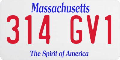 MA license plate 314GV1