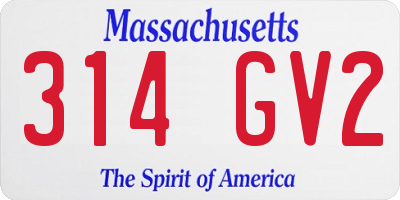 MA license plate 314GV2