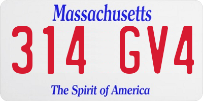MA license plate 314GV4