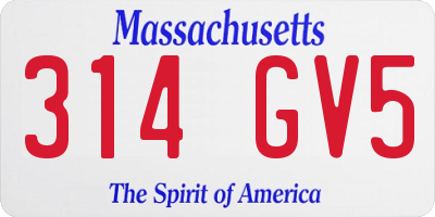 MA license plate 314GV5