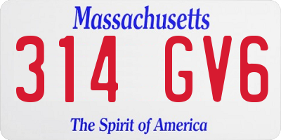MA license plate 314GV6