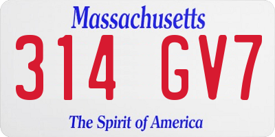 MA license plate 314GV7
