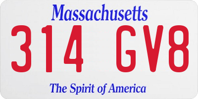 MA license plate 314GV8