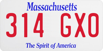 MA license plate 314GX0