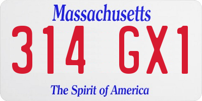 MA license plate 314GX1