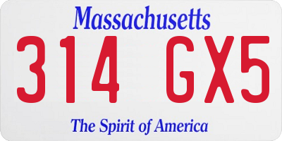 MA license plate 314GX5