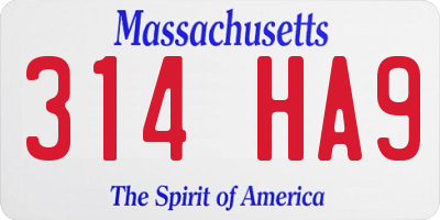 MA license plate 314HA9