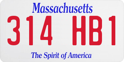 MA license plate 314HB1