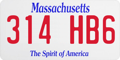 MA license plate 314HB6