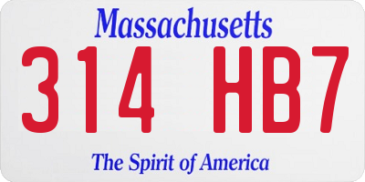 MA license plate 314HB7
