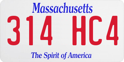MA license plate 314HC4