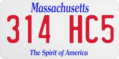 MA license plate 314HC5