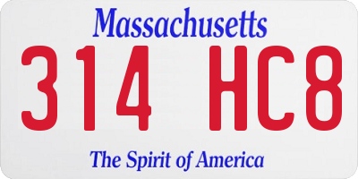MA license plate 314HC8